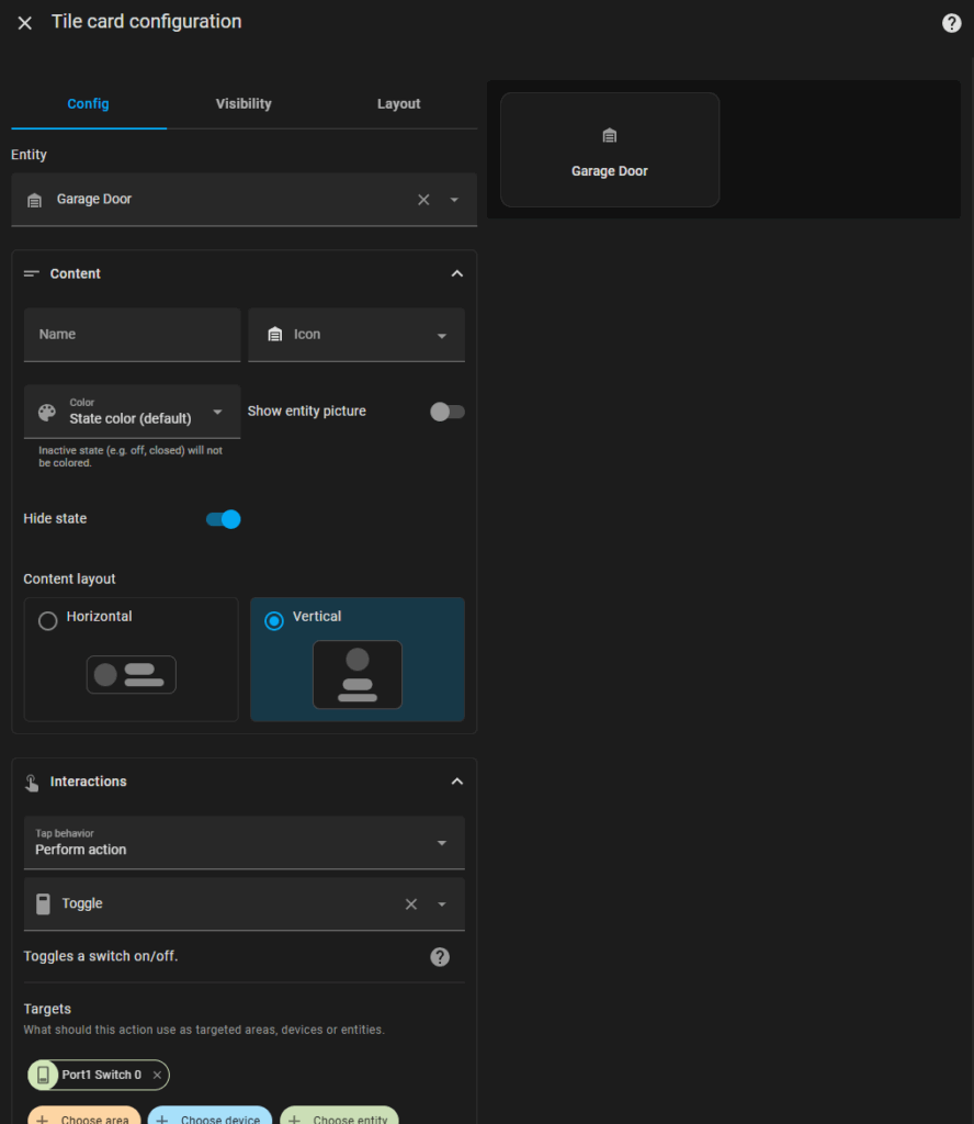 home assistant front-end card